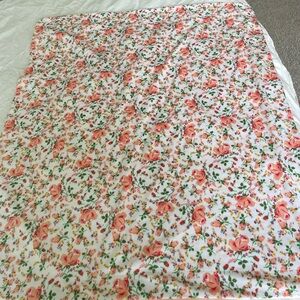 Betsey Johnson peach floral and striped baby blanket